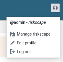 User menu showing a link to manage an organization.